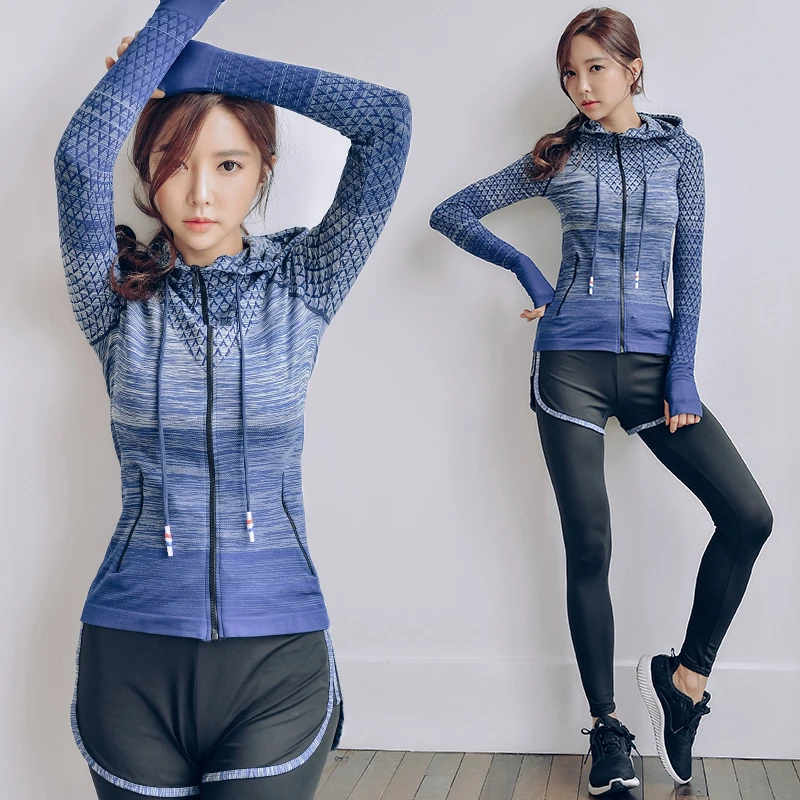 意璐佳运动套装女跑步速干衣高端瑜伽服套装健身外套裤子显瘦2023
