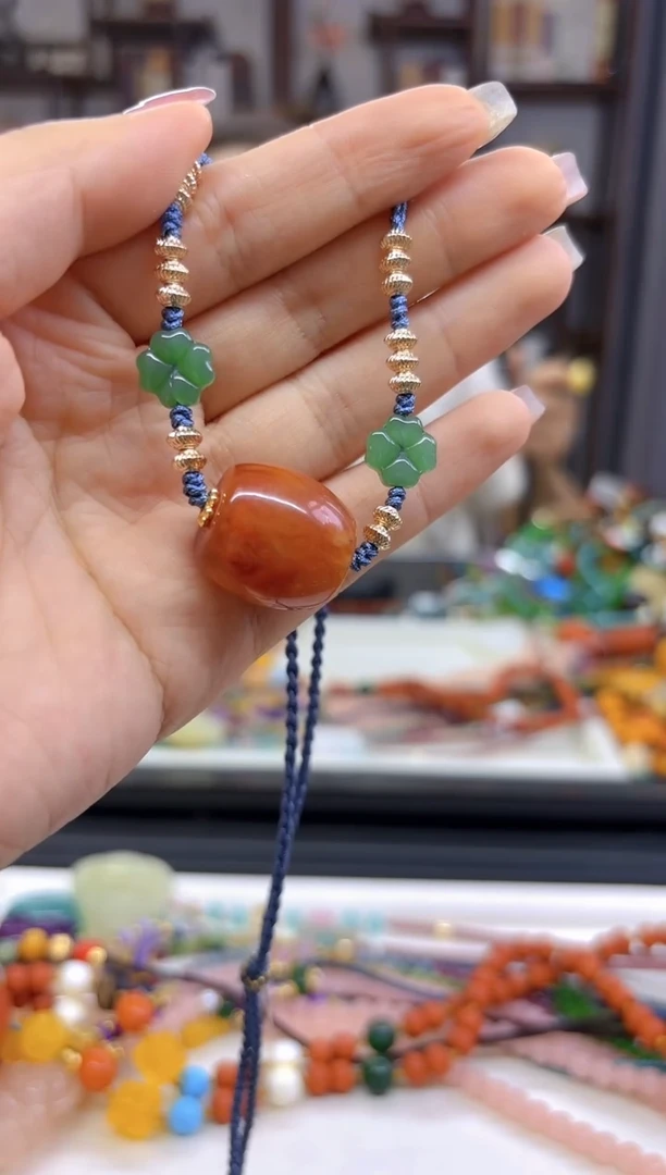 【闪购商品】蜜蜡项链未镶嵌DIY款X301