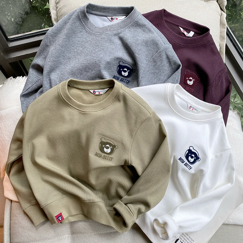 男童圆领卫衣2025春秋新款儿童运动休闲上衣宝宝洋气百搭卫衣