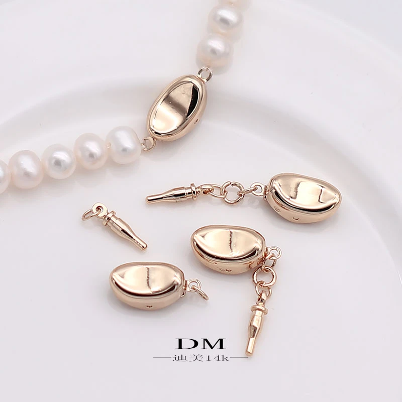 元宝扣插扣万能扣头14k珍珠贝珠手链项链diy配件材料迪美手工