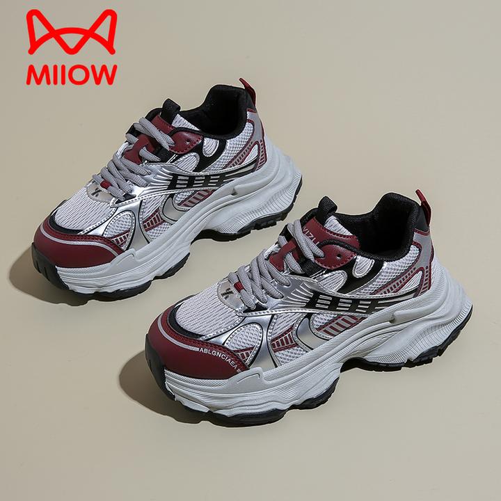 MiiOW/猫人女款新款2024秋厚底老爹鞋运动休闲软底上班久站不累脚