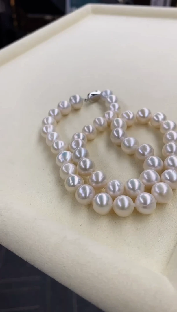 【闪购商品】淡水珍珠颈饰银S925镶嵌无核全珠链