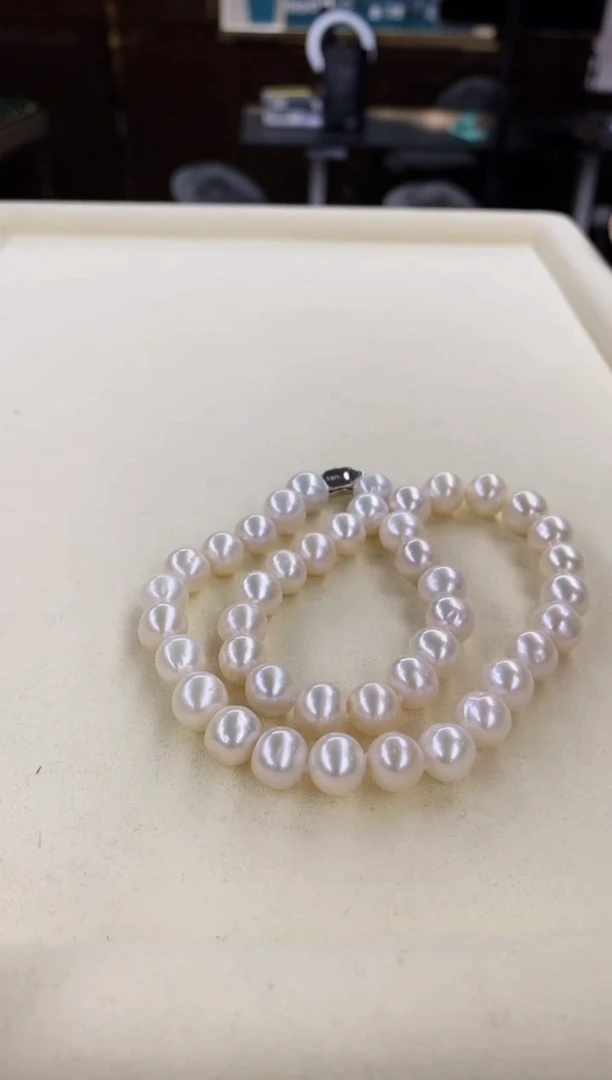 【闪购商品】淡水珍珠颈饰银S925镶嵌无核全珠链