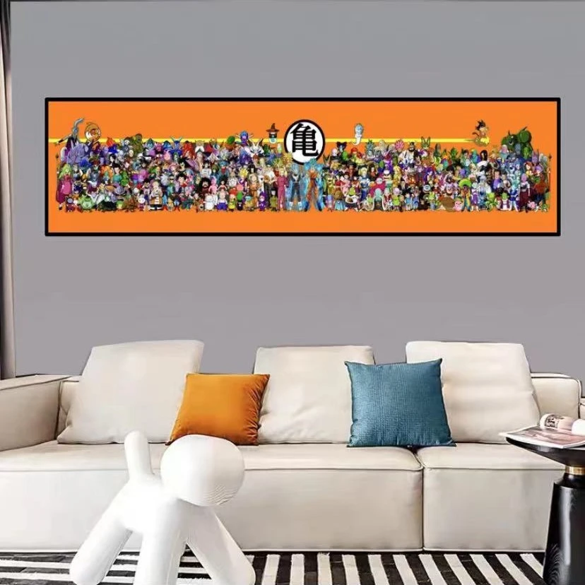 七龙珠轻奢装饰画卡通动漫孙悟空宿舍卧室挂画赛亚人40*150