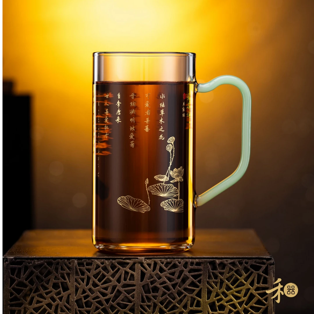 禾器 晶彩 清予杯 绿茶杯 爱莲说 将进酒 450ml