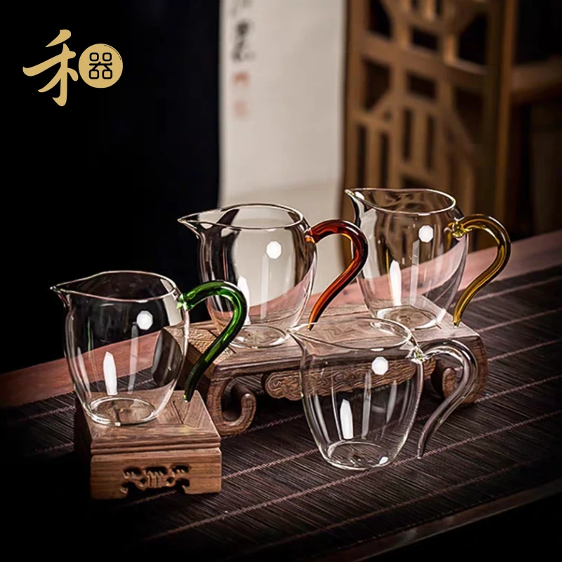 禾器晶彩·大翊口茶海  高硼硅 玻璃公道杯 建议容量：400ml