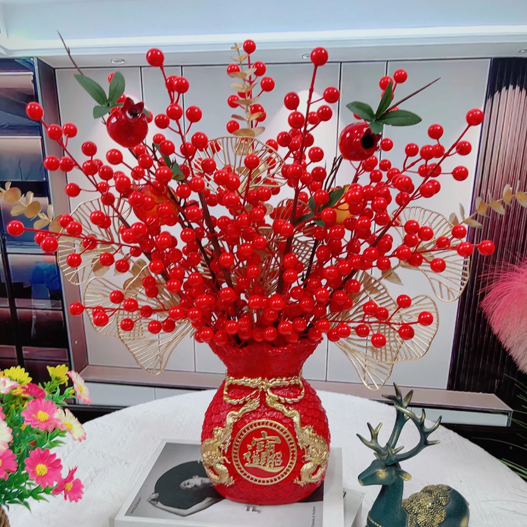 【成品发货】客厅摆放花钱袋子结婚乔迁之喜仿真花高档装饰布置