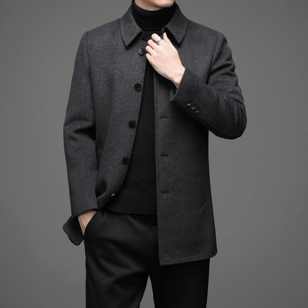 【北京工厂断码捡漏】281-323编号男士商务休闲羊毛羊绒中长款大衣