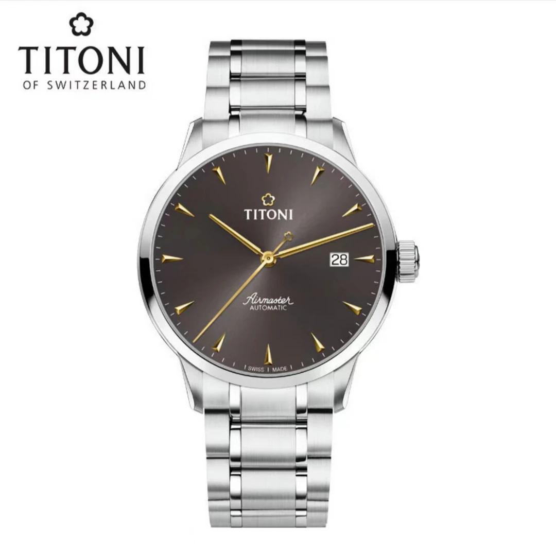 梅花（Titoni）空中霸王系列 机械钢带男士腕表83733-S-576Y