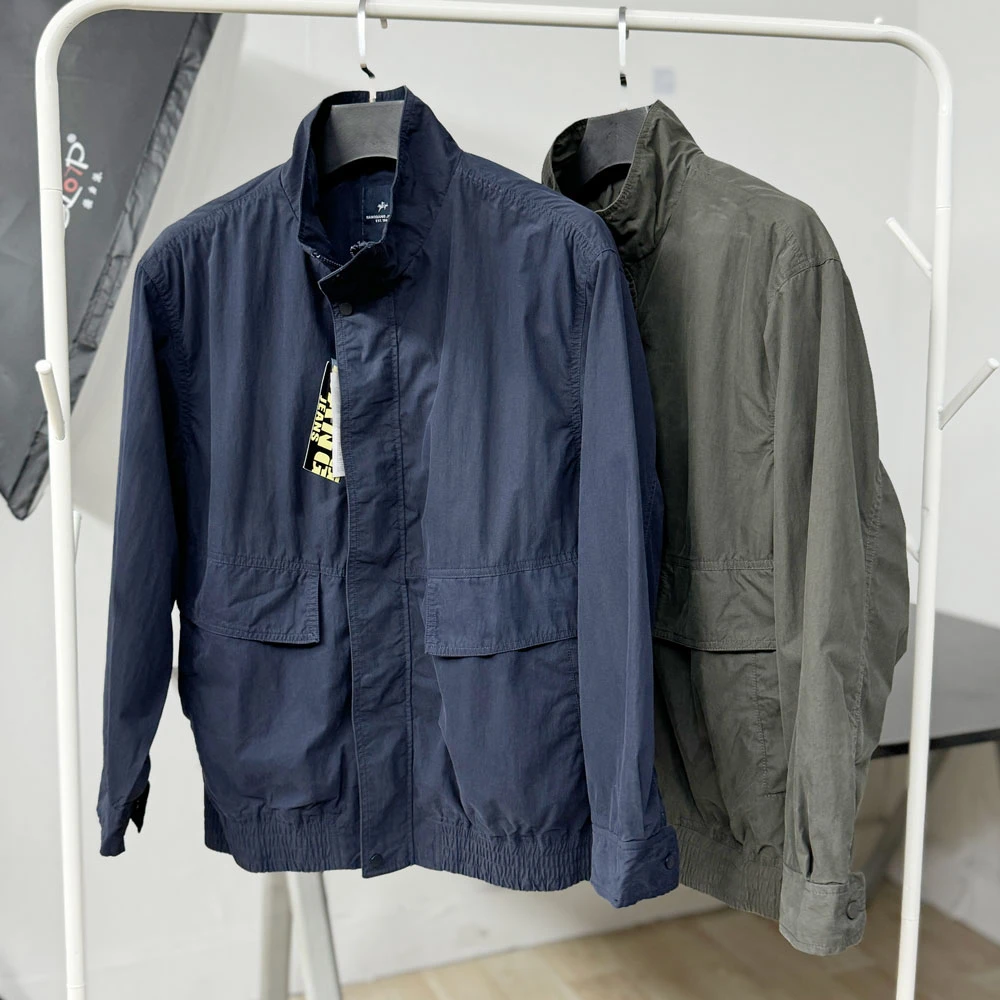 外贸原单韩国国民老牌秋季立领复古工装风夹克宽松水洗休闲外套