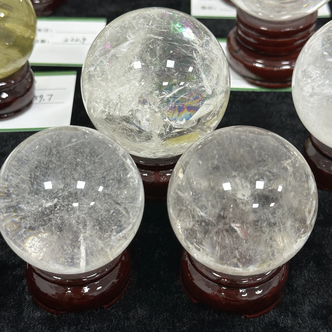 B级棉体白色水晶球批发零售家具办公室店铺水晶球工艺品装饰摆件