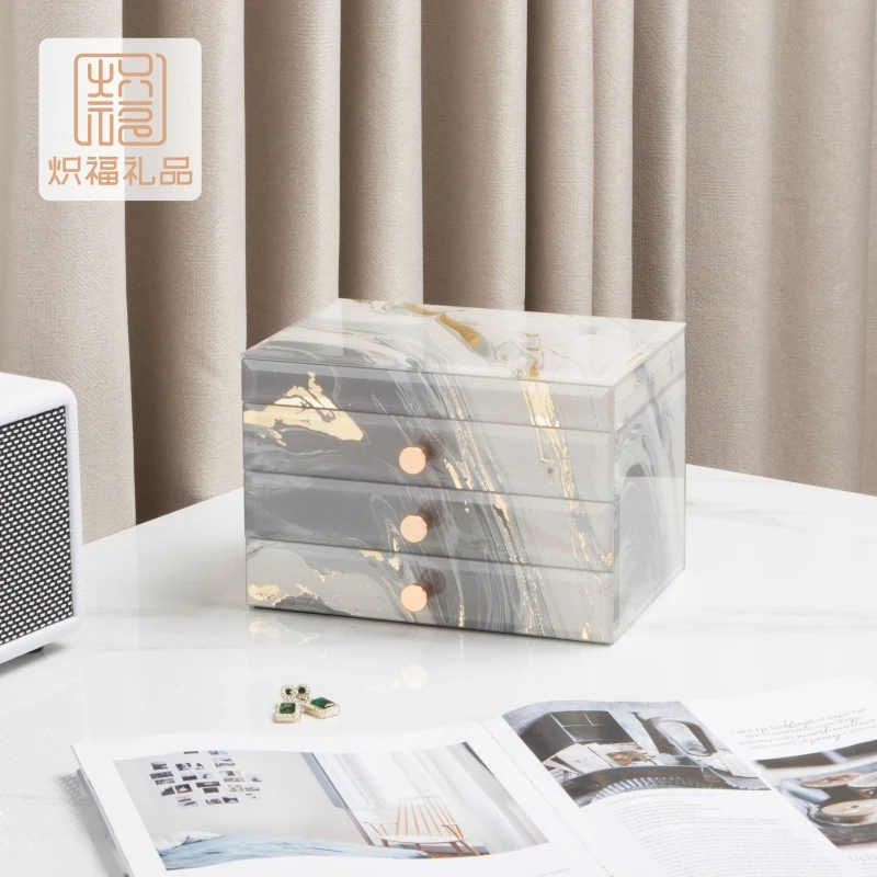首饰盒/箱 炽福暮云小型高档精致首饰珠宝收纳盒结婚礼物送闺蜜