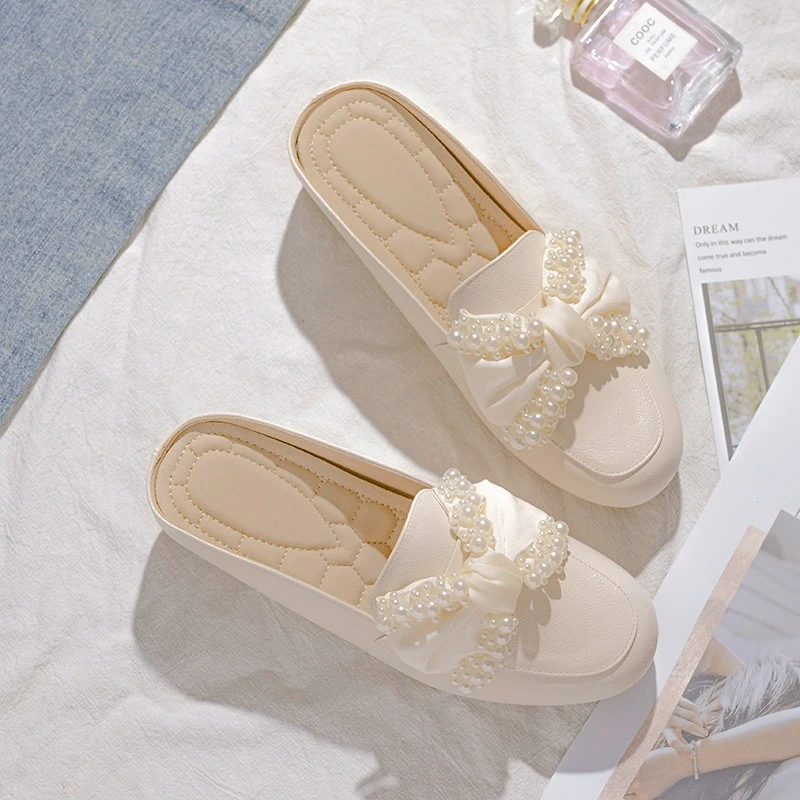 内增高包头半拖鞋女夏外穿2025新款时尚穆勒鞋凉拖小个子半托单鞋