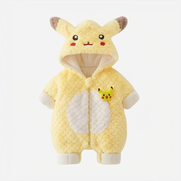 婴儿秋冬装衣服长袖套装女宝宝连体衣加厚男外出抱衣棉衣冬季带帽