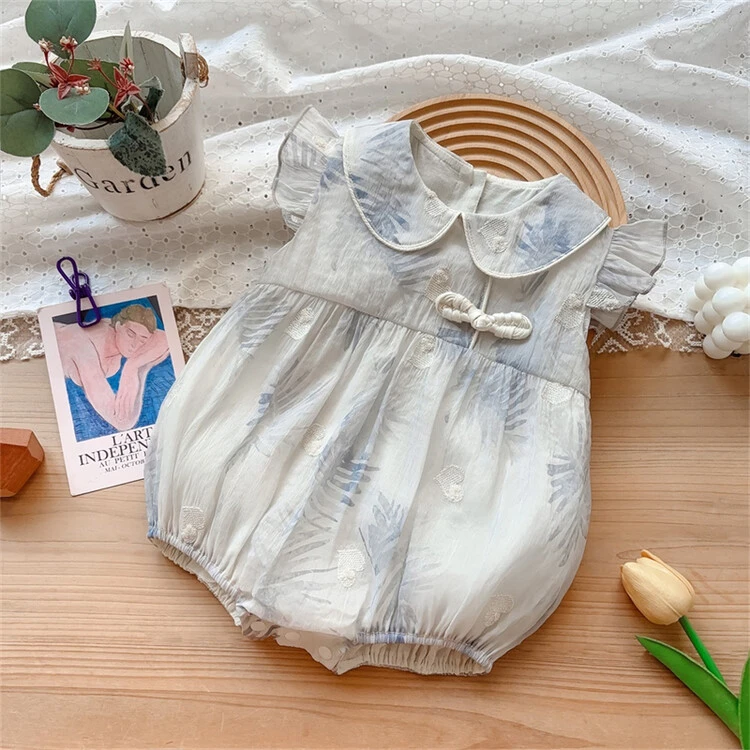 连身衣/爬服/哈衣中国风夏季女童婴幼童婴儿宝宝洋气薄款女宝