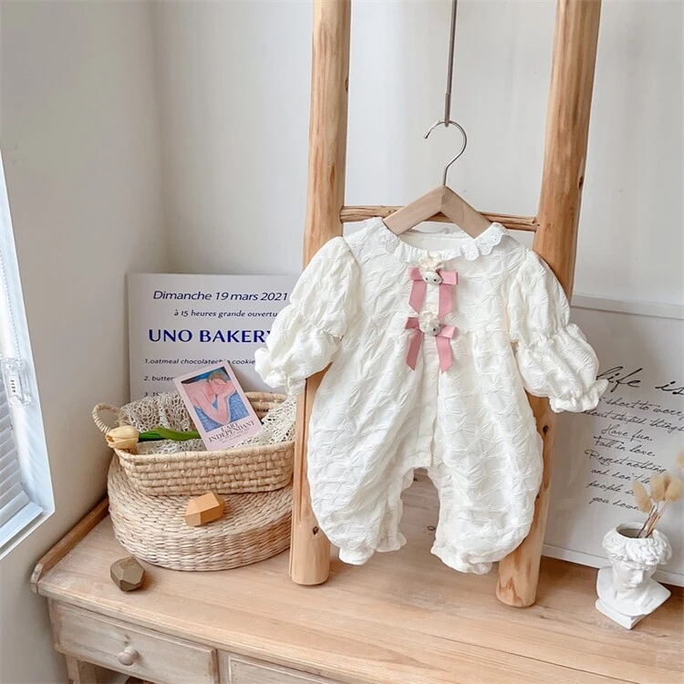 新生婴儿2023秋装哈衣周岁宝宝衣服服装超萌女宝宝小兔长袖连体衣