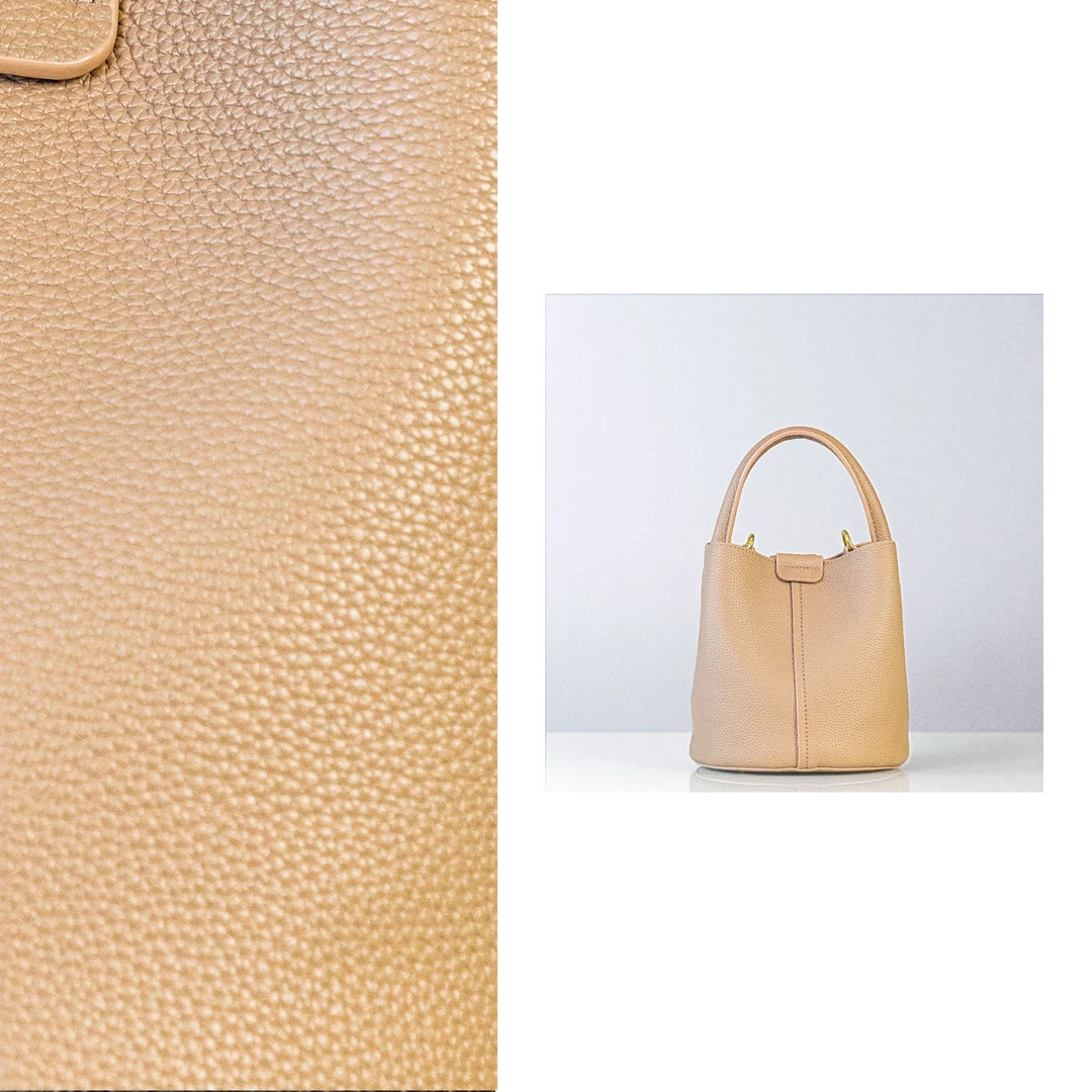 【达人专属】新款时尚真皮女包水桶包菜篮子包轻奢百搭荔枝纹经典