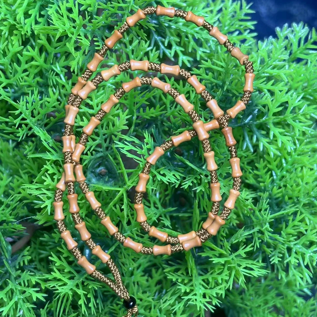 天然印尼大橄榄核雕  （竹节）脖挂 链子搭配单籽 可拍