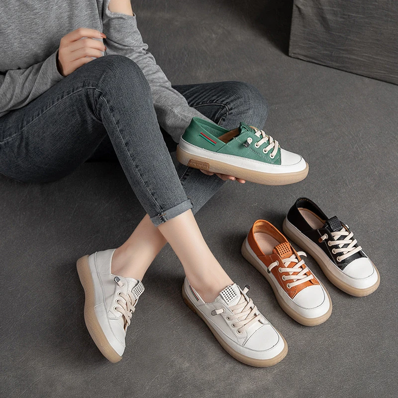 【恩祈新款】2024新款头层牛皮单鞋软底软面休闲百搭款防滑舒适鞋