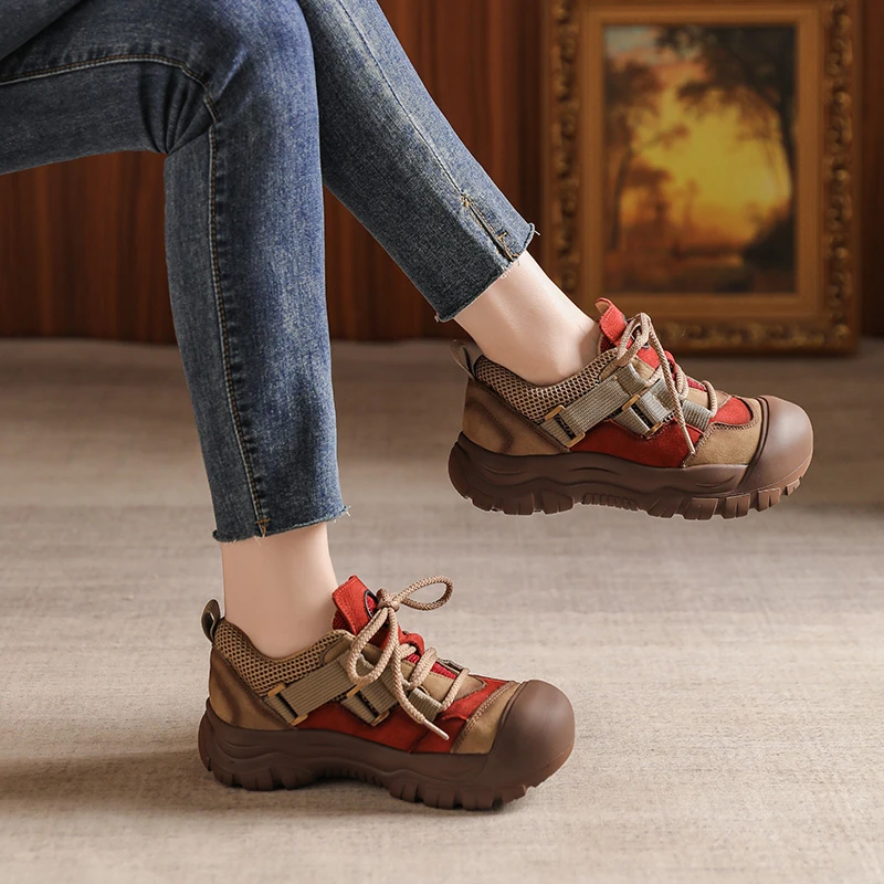 【恩祈新款】2024新款真皮板鞋复古休闲风时尚百搭潮流时尚高帮女鞋