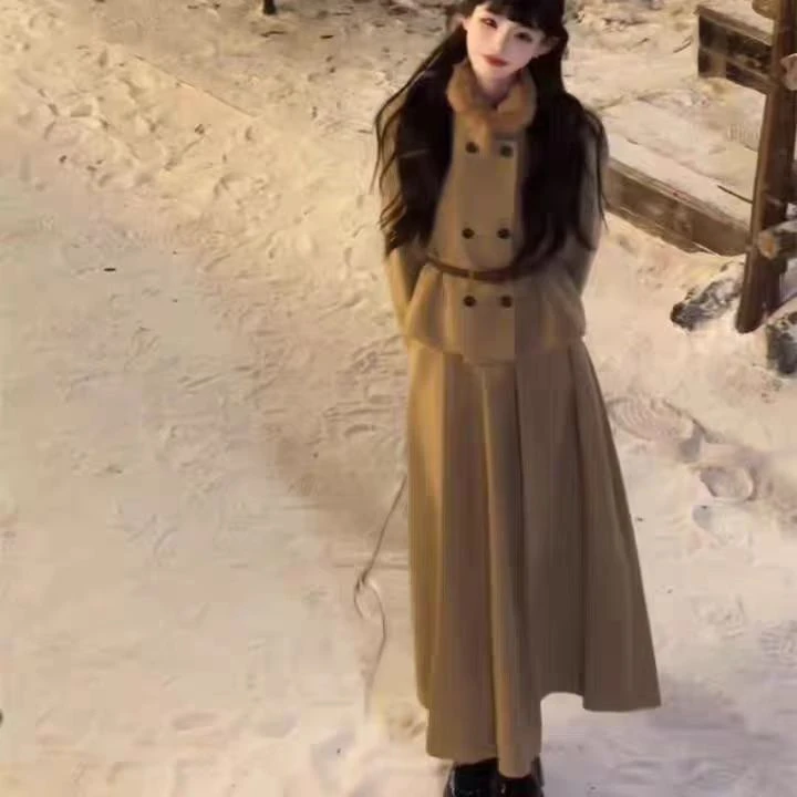 新款时尚百搭显瘦大码外套+裙子-7530