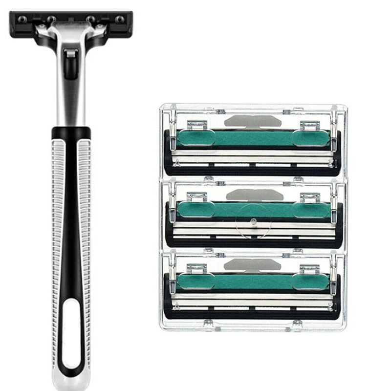 【厂家热销】手动剃须刀男双层刀片刮胡子刀片2层刮毛刮脸刀