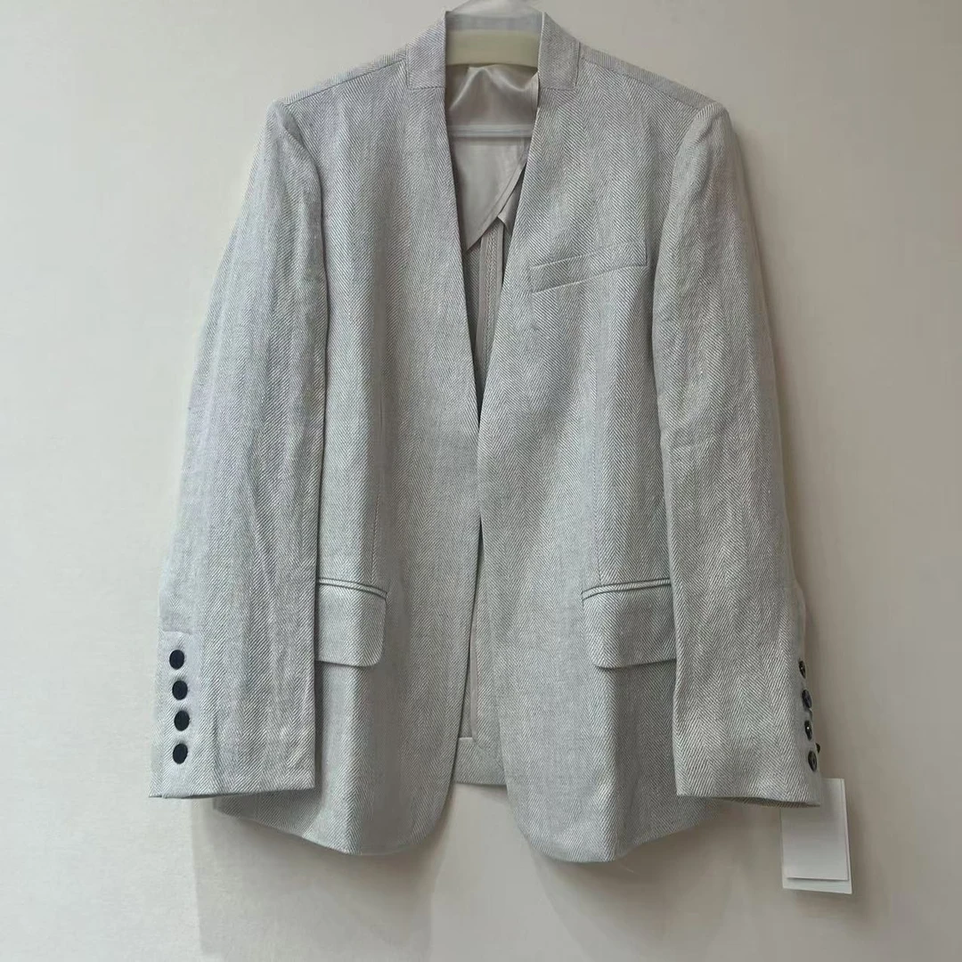 亚麻西装外套经典休闲