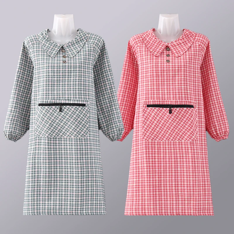 长袖洋气时尚围裙罩衣工作服家用做饭可爱韩版防油防污成人