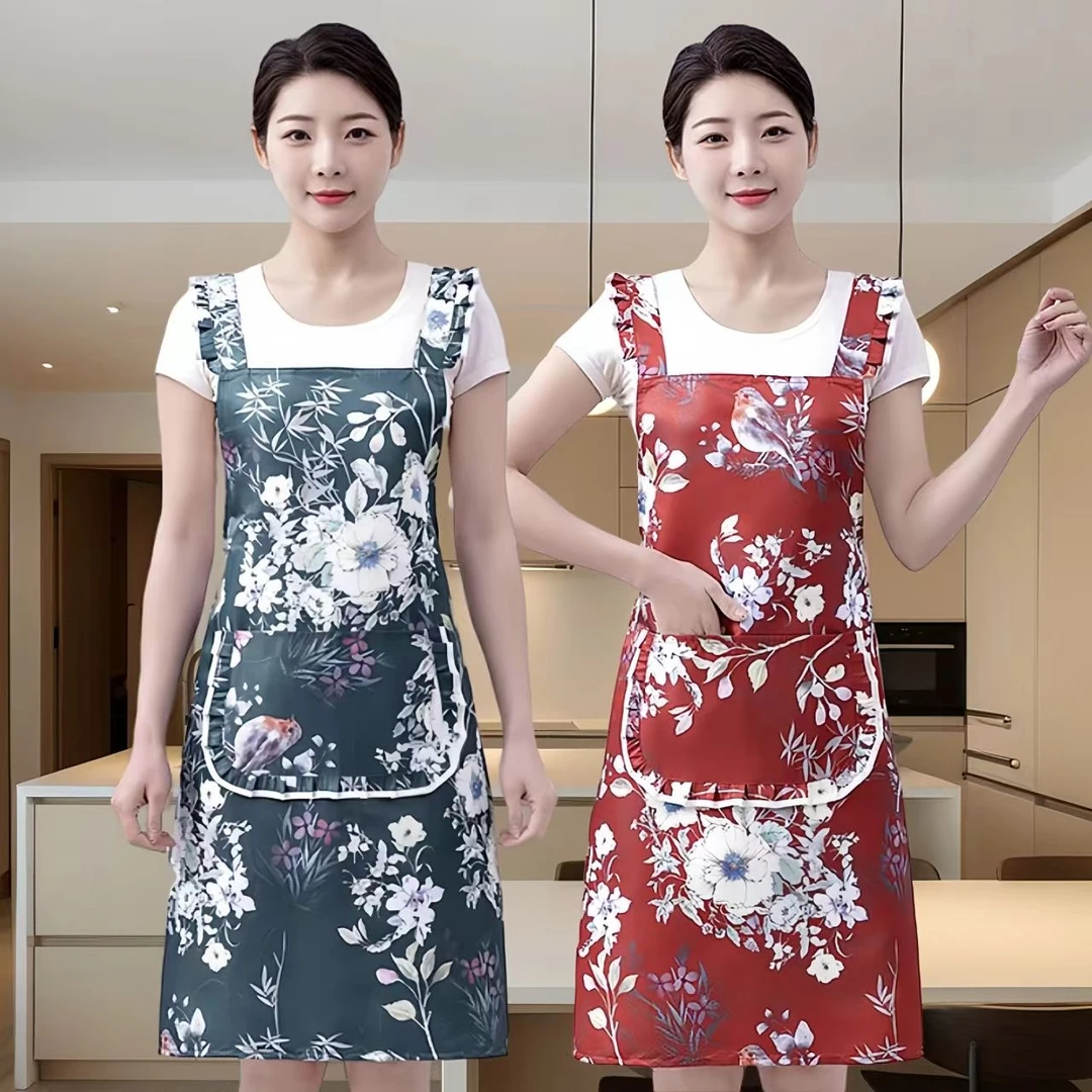 围裙家用做饭防水防油古典夏季薄款时尚大气防污无袖围腰工作罩衫
