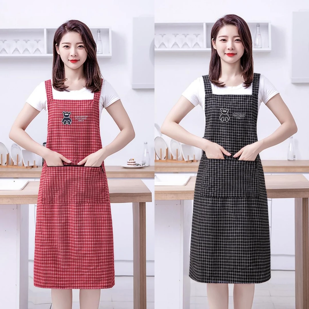 加长加肥加大围裙女厨房家用做饭工作服成人围腰上班透气无袖罩衫