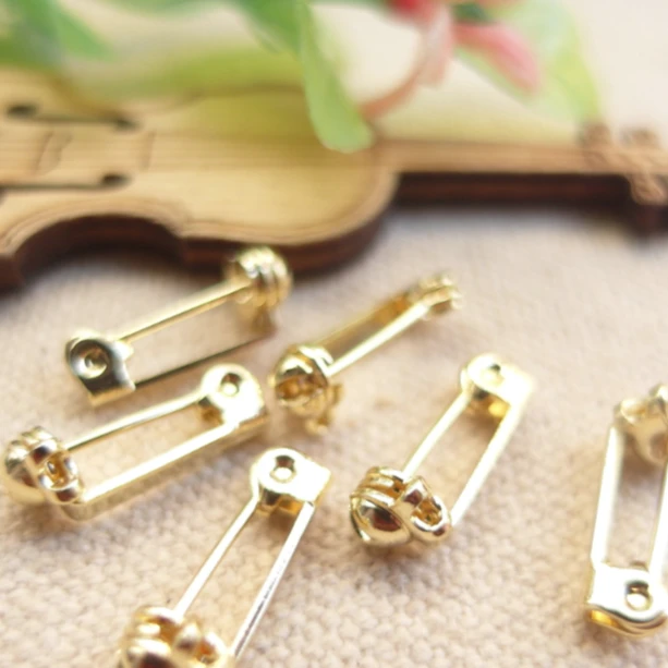 微钩手工用黄铜胸针别针配件暖暖自用款强保色高档纯手工成品佩戴