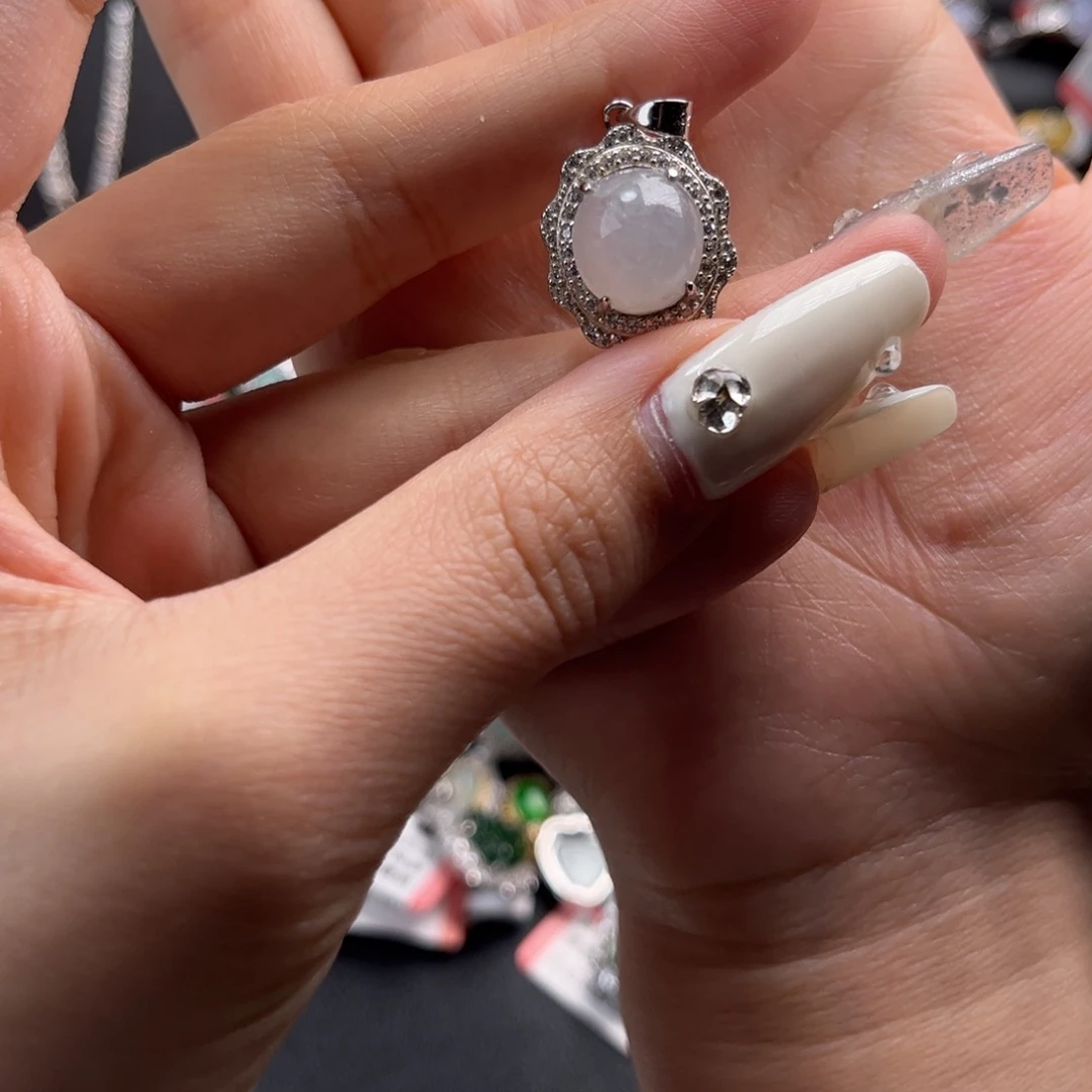 翡翠颈饰银S925镶嵌66587