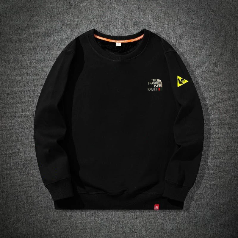 法国大公鸡国潮风圆领卫衣男秋冬潮牌印花长袖秋冬季2023新款打底