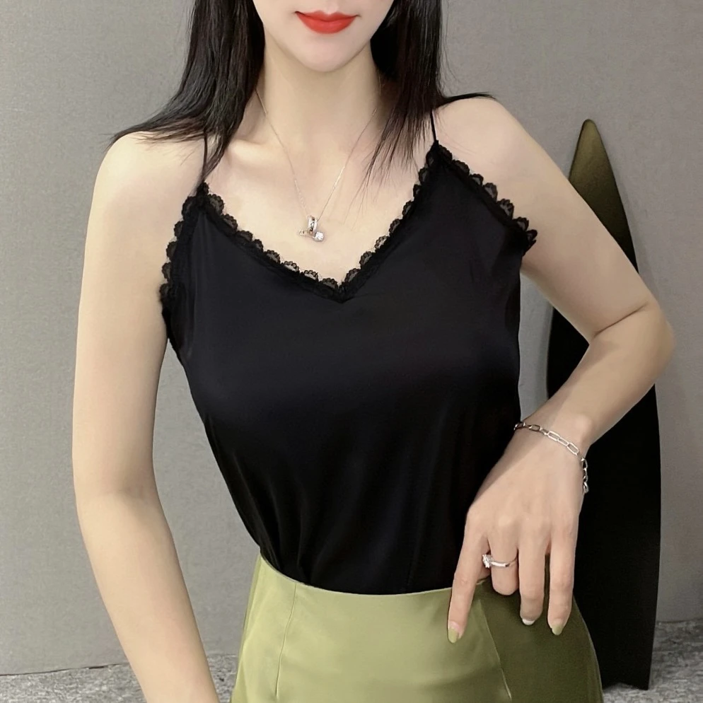 蕾丝吊带背心打底无袖显瘦气质网红时尚百搭性感外穿设计感小众