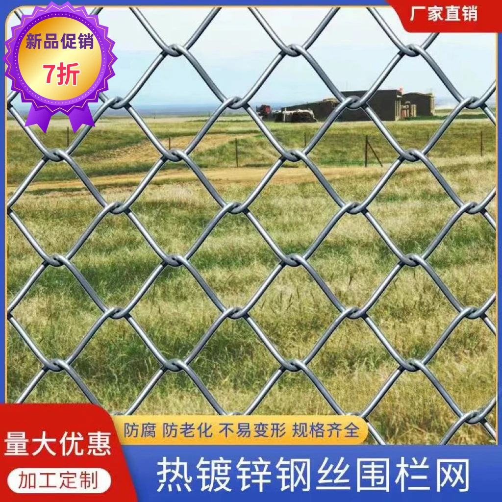 热镀锌加粗钢丝勾花网圈牛羊果园隔离围栏网养殖鸡鸭狗防锈铁丝网