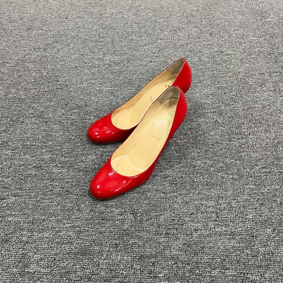 Christian Louboutin CL 红色漆皮红底高跟鞋 37.5码/95新/公价1
