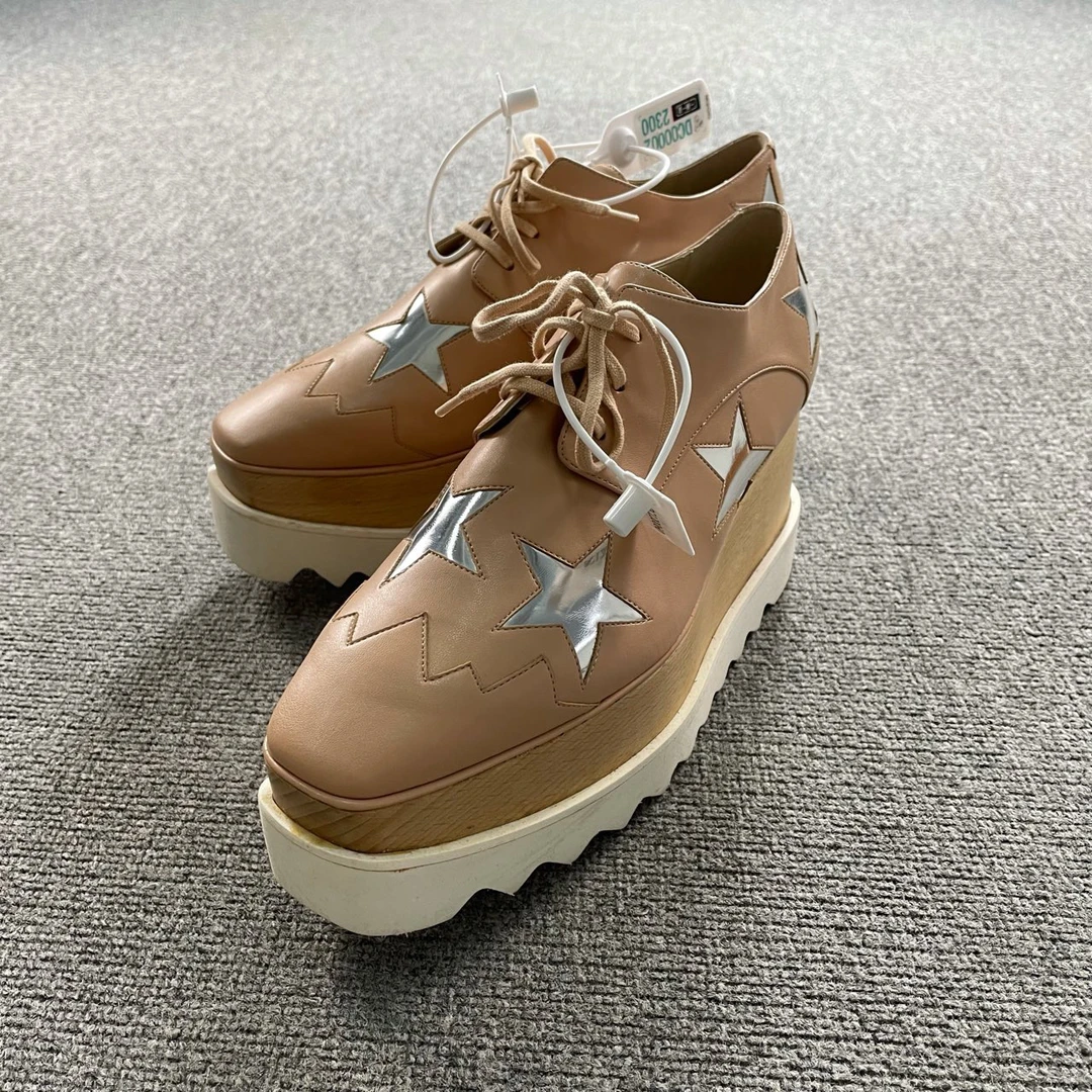 Stella McCartney 肉色星星松糕鞋 38码/95新/公价7500/无配件 bc