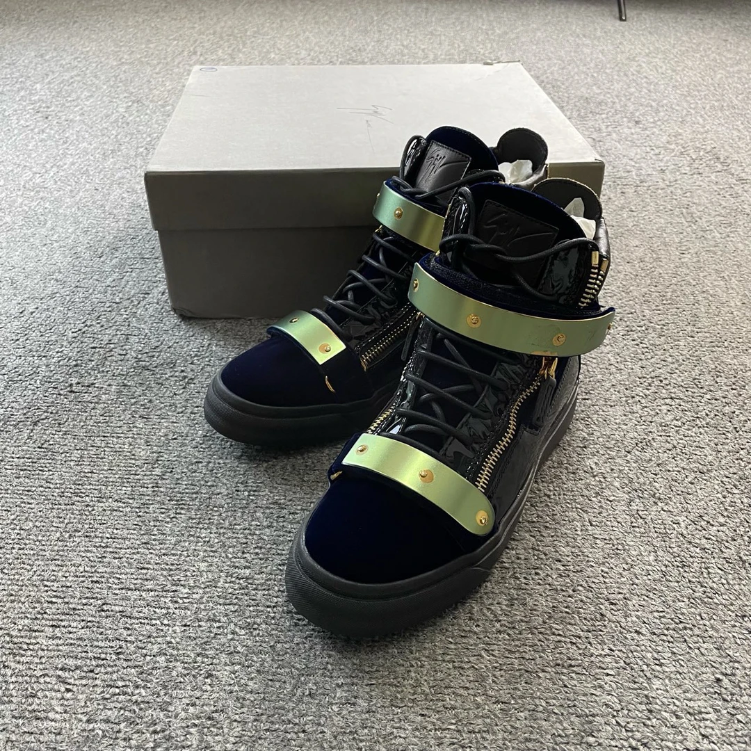 Giuseppe Zanotti GZ 蓝丝绒双金扣 35码/全新/原盒防尘袋