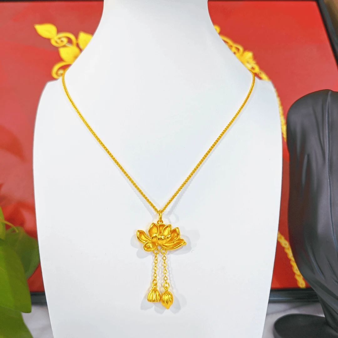 铜合金吊坠 荷花莲蓬吊坠配万能链