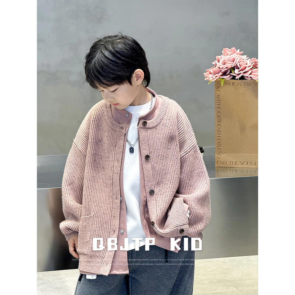 Q宝家童品11月新款 儿童衬衫冬季男童韩版时尚假两件开衫衬衣上衣