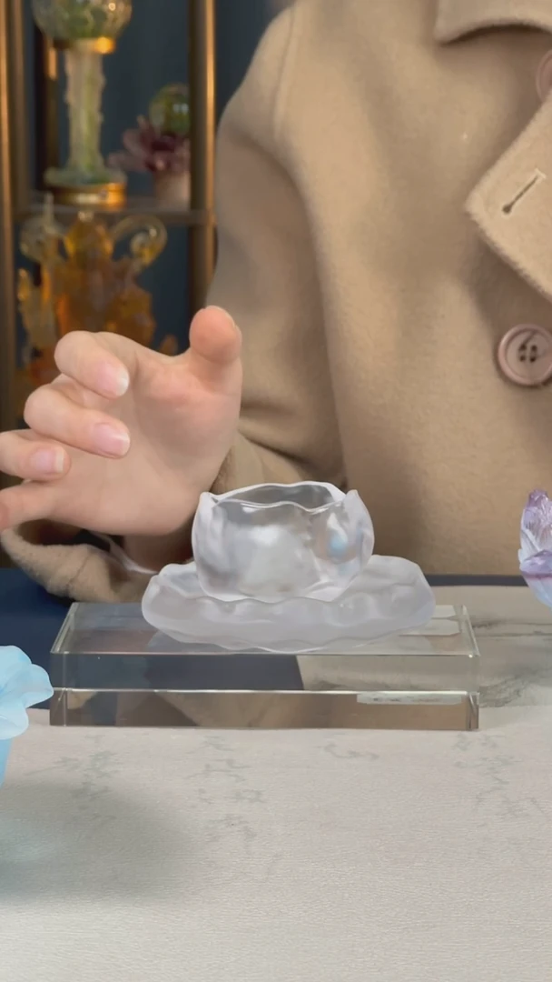 【闪购商品】琉璃古法- 荷叶荷花杯+杯垫