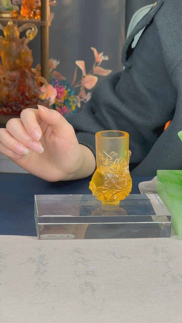 【闪购商品】琉璃荷叶荷花小花瓶