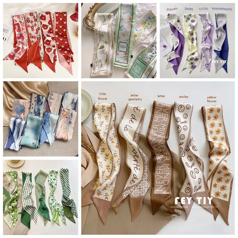 【莱雅】多款式【 88厘米丝巾】 春夏细窄飘带发带 绑包包装饰复古