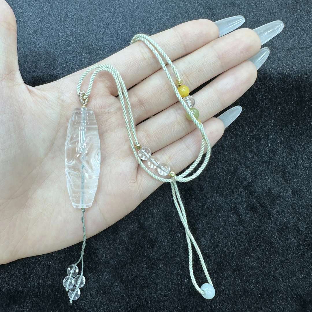 【豆豆珠宝】白水晶吊坠配绳 C78