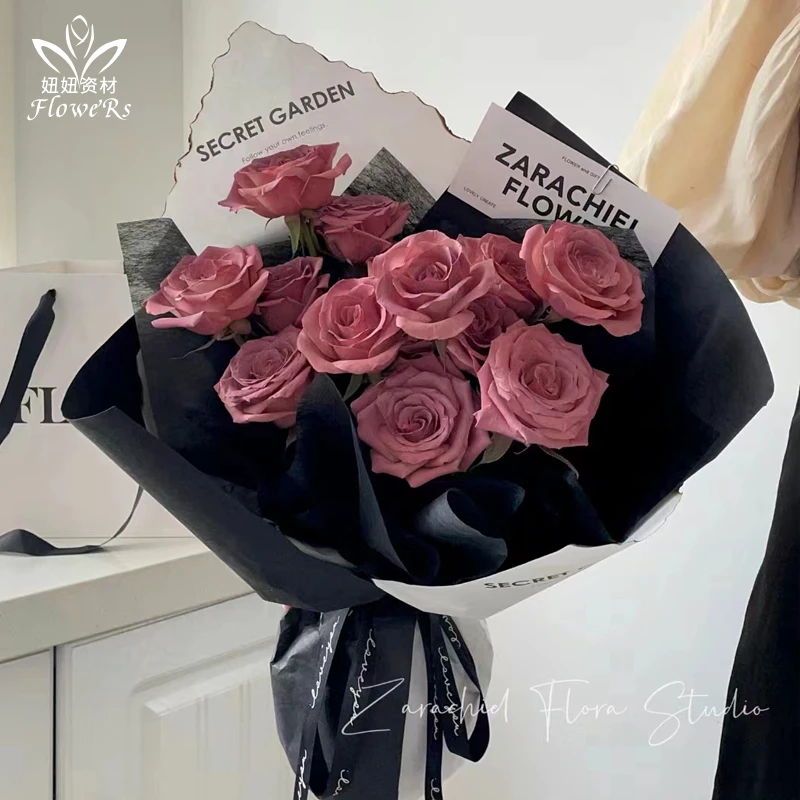 复古焦茶红鲜花喷漆 焦茶红玫瑰 改色喷色剂花店专用鲜花染色