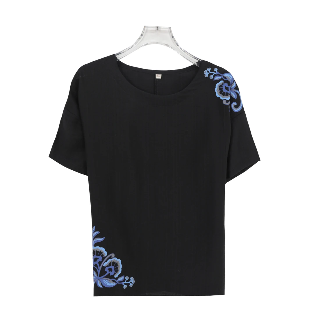 中国风夏季复古宽松显瘦设计感印花T恤Z320