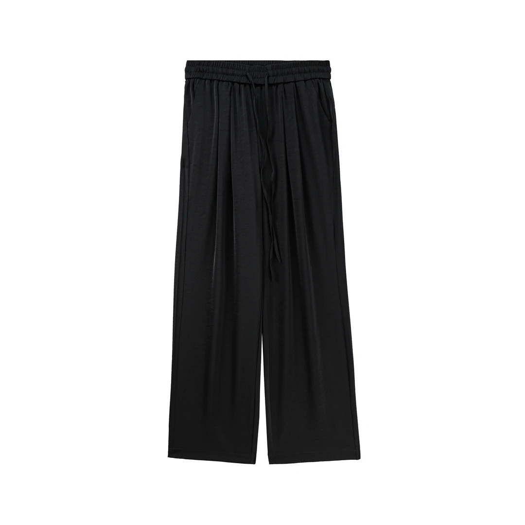 X26324休闲百搭时尚运动宽松潮流醋酸垂感直筒裤