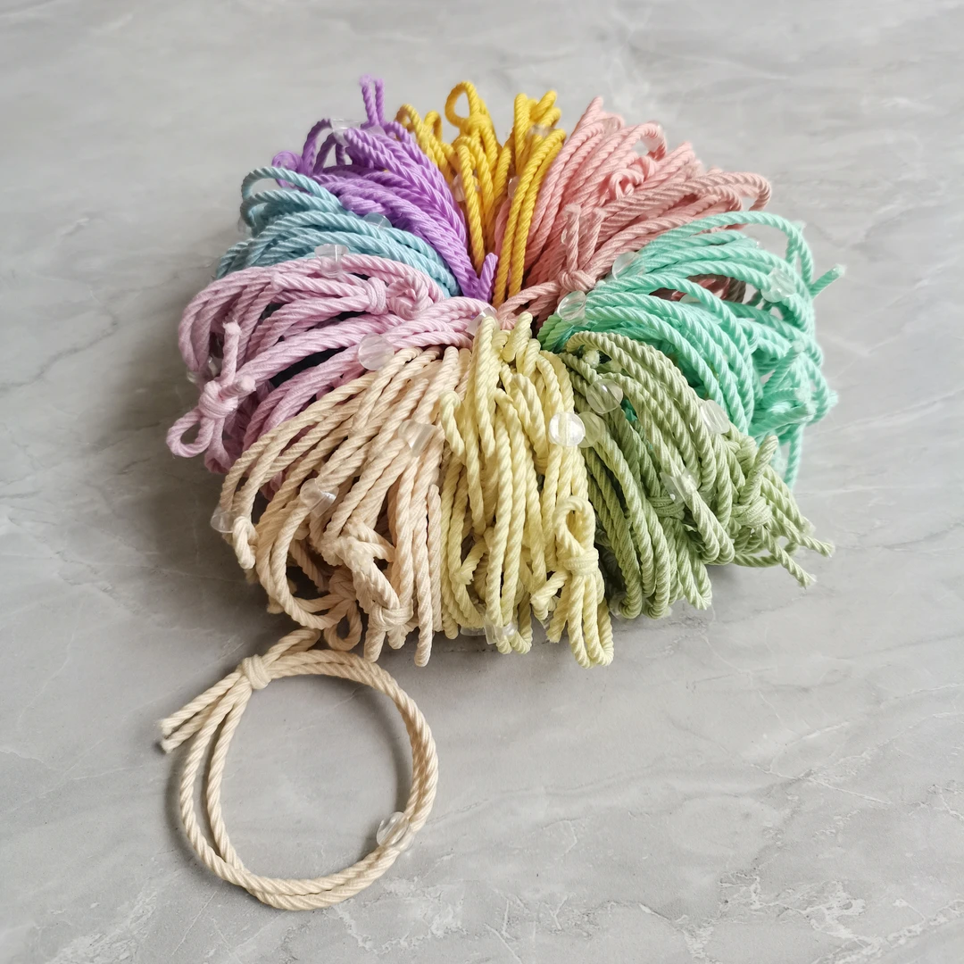 diy配件彩色皮筋高弹力成人发圈基础糖果色耐用不伤发简约少女ins