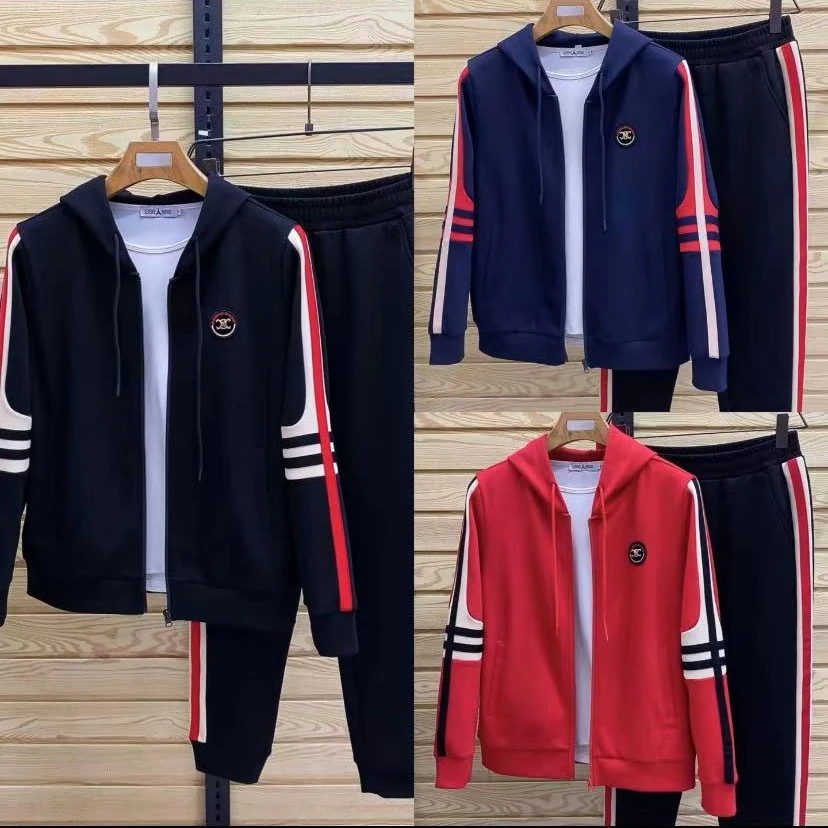 新款高品质男士连帽休闲运动套装