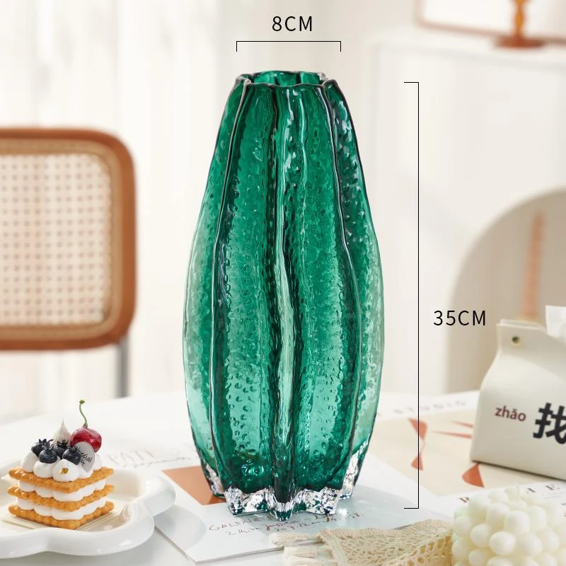 01 35高杨桃玻璃透明异形花瓶插花水养家居创意摆件干花花盆花器